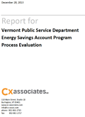 Vermont Public Service Department Energy Savings Account Program Process Evaluation